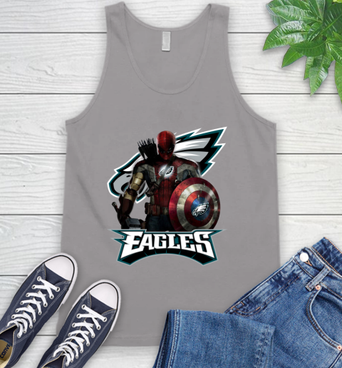 NFL Captain America Thor Spider Man Hawkeye Avengers Endgame Football Philadelphia Eagles Tank Top 4