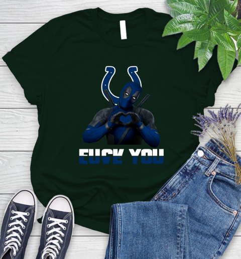 NHL Indianapolis Colts Deadpool Love You Fuck You Football Sports Women's T-Shirt 6