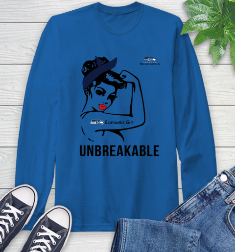 NFL Seattle Seahawks Girl Unbreakable Football Sports Long Sleeve T-Shirt 7