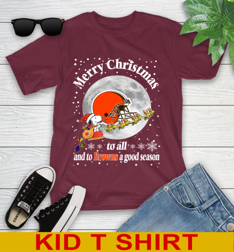 Cleveland Browns Merry Christmas To All And To Browns A Good Season NFL Football Sports Youth T-Shirt 5