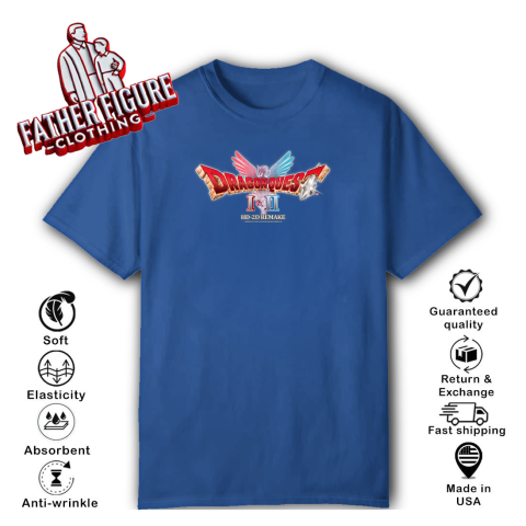 Dragon Quest I II HD 2D Remake Logo T Shirt Father Figure Clothing