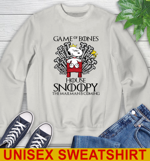 Game of bones house snoopy the mailman is coming tshirt 36