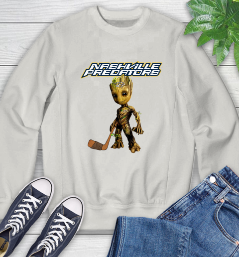 Nashville Predators NHL Hockey Groot Marvel Guardians Of The Galaxy Sweatshirt 12