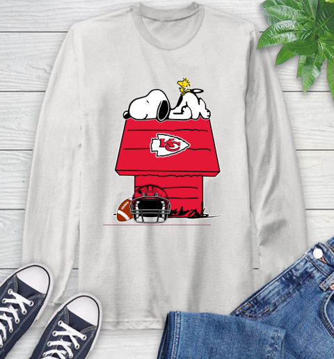 Kansas City Chiefs NFL Football Snoopy Woodstock The Peanuts Movie Long Sleeve T-Shirt