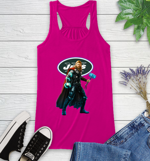 NFL Thor Avengers Endgame Football New York Jets Racerback Tank 8