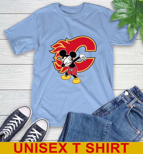 Calgary Flames NHL Hockey Dabbing Mickey Disney Sports T-Shirt 11
