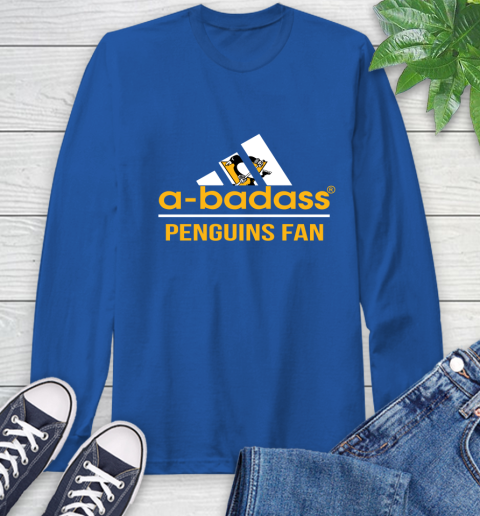 NHL A Badass Pittsburgh Penguins Fan Adidas Hockey Sports Long Sleeve T-Shirt 10