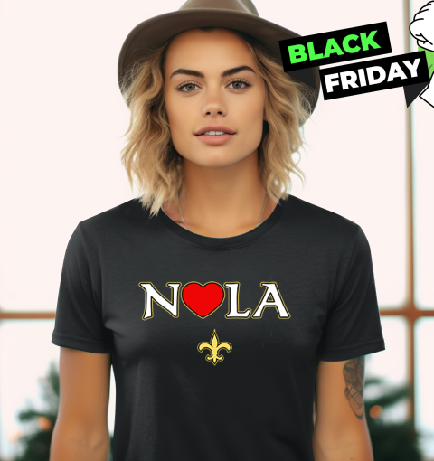 Love Nola New Orleans Fleur De Lis Heart NOLA Women's T-Shirt