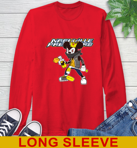 Nashville Predators NHL Hockey Mickey Peace Sign Sports Long Sleeve T-Shirt 10