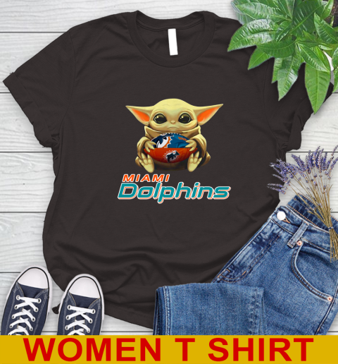 NFL Football Miami Dolphins Baby Yoda Star Wars Shirt Women's T-Shirt 8