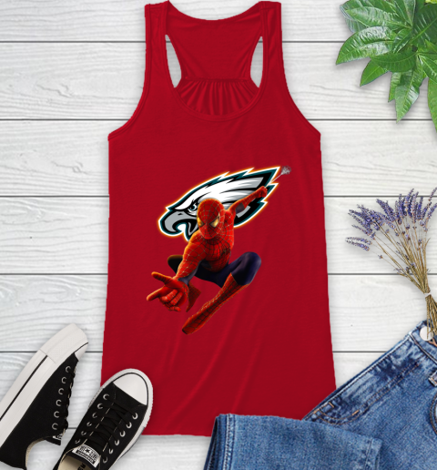 NFL Spider Man Avengers Endgame Football Philadelphia Eagles Racerback Tank 6
