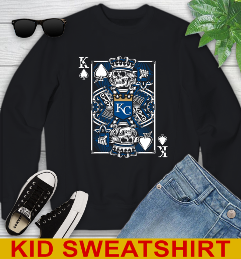 Kansas City Royals MLB Baseball The King Of Spades Death Cards Shirt Youth Sweatshirt