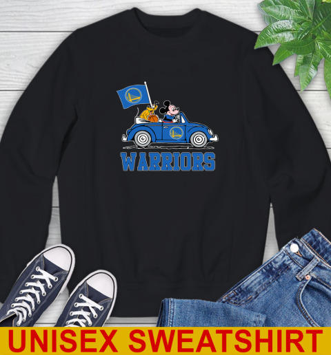 NBA Basketball Golden State Warriors Pluto Mickey Driving Disney Shirt Sweatshirt 2