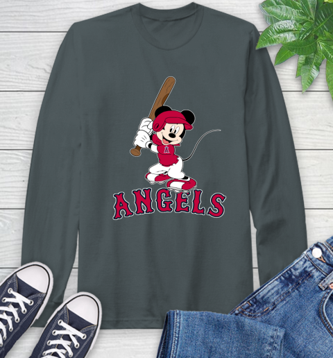MLB Baseball Los Angeles Angels Cheerful Mickey Mouse Shirt Long Sleeve T-Shirt 7