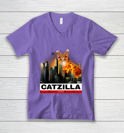CATZILLA  Funny Kitty Tshirt for Cat lovers to Halloween V-Neck T-Shirt 8