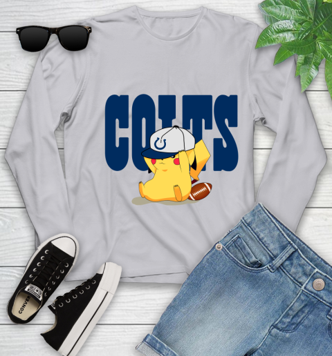 NFL Pikachu Football Sports Indianapolis Colts Youth Long Sleeve 5