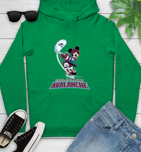 NHL Hockey Colorado Avalanche Cheerful Mickey Mouse Shirt Youth Hoodie 7