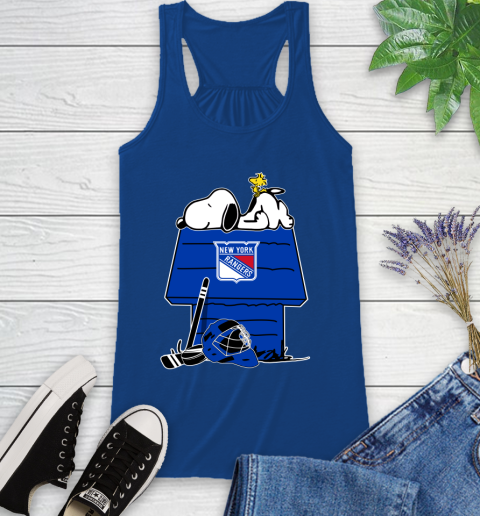 New York Rangers NHL Hockey Snoopy Woodstock The Peanuts Movie Racerback Tank 9