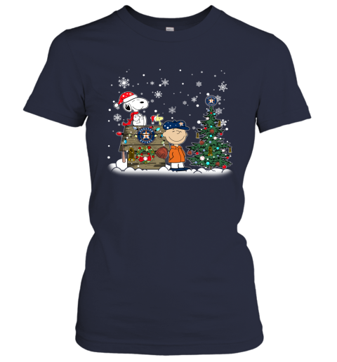 MLB Houston Astros Snoopy Charlie Brown Christmas Baseball Commissioner's  Trophy T Shirt Christmas Gift