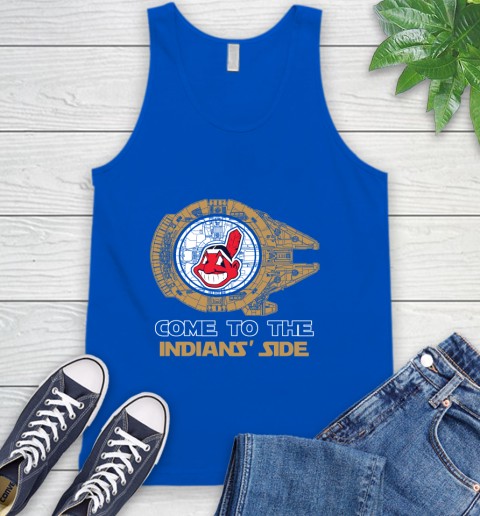 MLB Come To The Cleveland Indians Side Star Wars Baseball Sports Tank Top 4