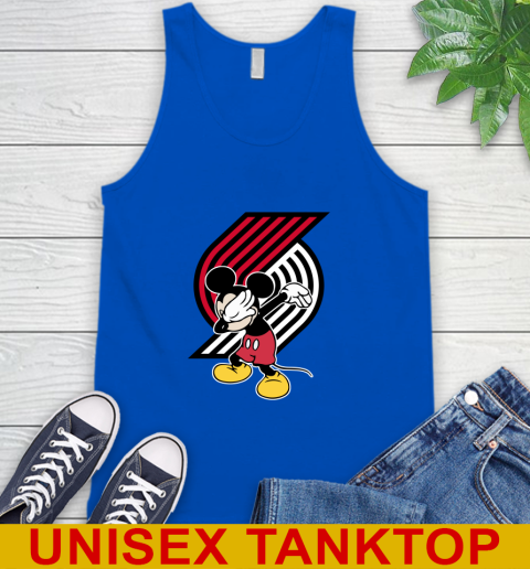 Portland Trail Blazers NBA Basketball Dabbing Mickey Disney Sports Tank Top - Image 6