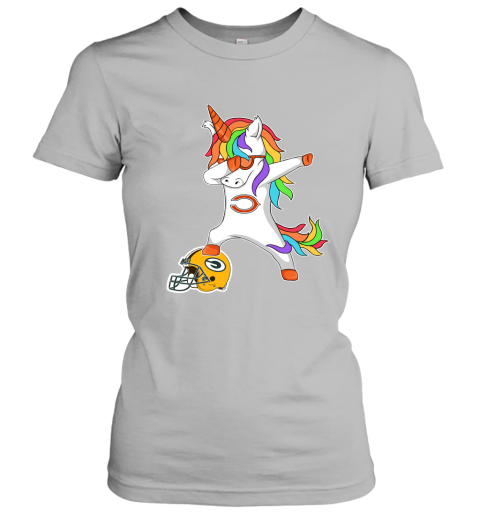 Football Dabbing Unicorn Steps On Helmet Chicago Bears Women's T-Shirt
