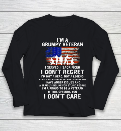 Veteran Shirt I Am A Grumpy Veteran Proud To Be Veteran Youth Long Sleeve