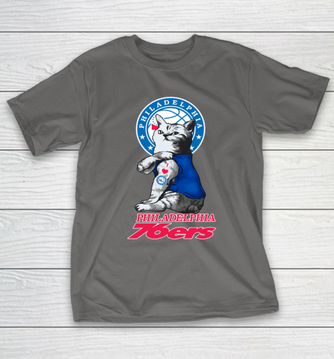 NBA Basketball My Cat Loves Philadelphia 76ers T-Shirt 8