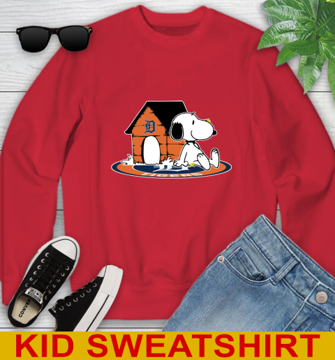 MLB Baseball Detroit Tigers Snoopy The Peanuts Movie Shirt Youth Sweatshirt 8