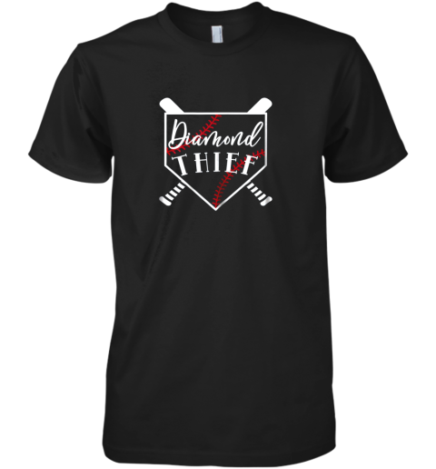 Diamond Thief Baseball Softball School Sport Funny Premium Men's T-Shirt