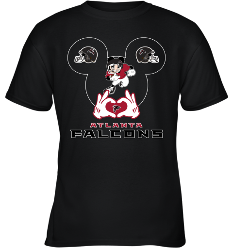 I Love The Falcons Mickey Mouse Atlanta Falcons Youth T-Shirt