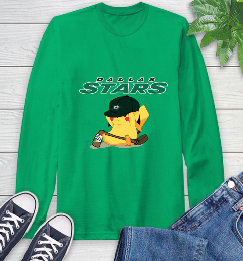 NHL Pikachu Hockey Sports Dallas Stars Long Sleeve T-Shirt 7