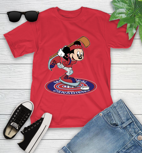 NHL Hockey Montreal Canadiens Cheerful Mickey Disney Shirt Youth T-Shirt 10