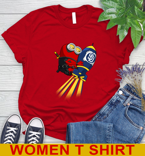 MLB Baseball San Diego Padres Deadpool Minion Marvel Shirt Women's T-Shirt 11