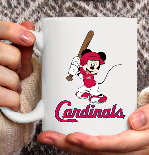 MLB Baseball St.Louis Cardinals Cheerful Mickey Mouse Shirt Ceramic Mug 11oz 2