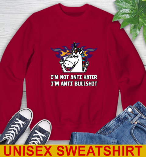 Phoenix Suns NBA Basketball Unicorn I'm Not Anti Hater I'm Anti Bullshit Sweatshirt 7