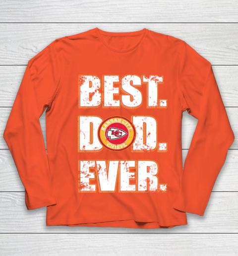 NFL Kansas City Chiefs Football Best Dad Ever Family Shirt Youth Long Sleeve 3