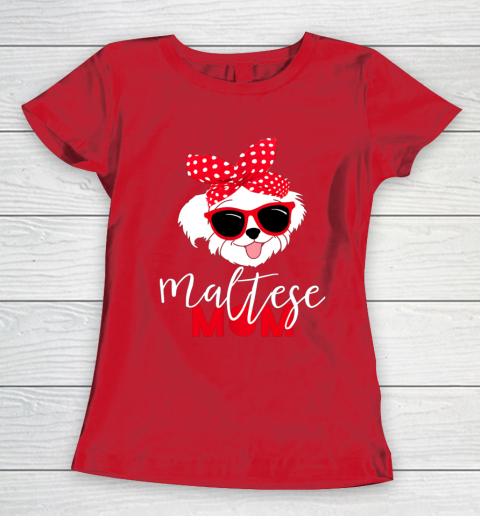 Dog Mom Shirt Dog Lovers T Shirt Maltese Mom Fur Mama Women's T-Shirt 9