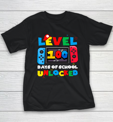 Game Controller Level 100 Days Of School Unlocked Youth T-Shirt