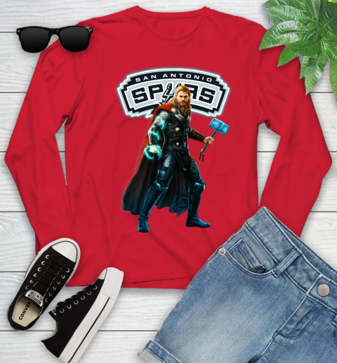 NBA Thor Avengers Endgame Basketball San Antonio Spurs Youth Long Sleeve 11