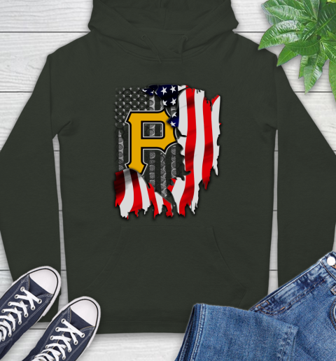 Pittsburgh Pirates MLB Baseball American Flag Hoodie 12