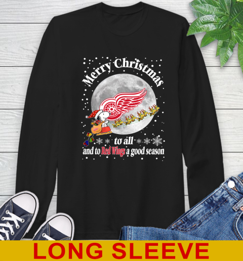 Detroit Red Wings Merry Christmas To All And To Red Wings A Good Season NHL Hockey Sports Long Sleeve T-Shirt
