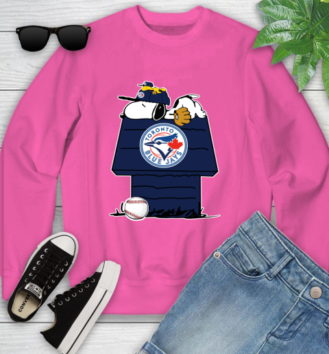 MLB Toronto Blue Jays Snoopy Woodstock The Peanuts Movie Baseball T Shirt Youth Sweatshirt 7