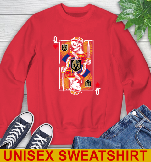 NHL Hockey Vegas Golden Knights The Queen Of Hearts Card Shirt Sweatshirt 12