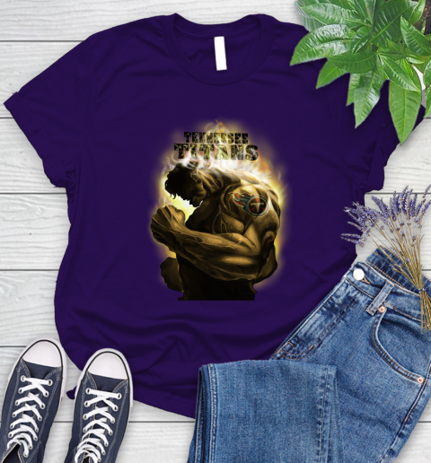 Tennessee Titans NFL Football Hulk Marvel Avengers Sports Women's T-Shirt 4