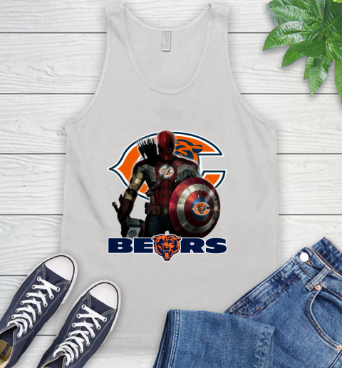 NFL Captain America Thor Spider Man Hawkeye Avengers Endgame Football Chicago Bears Tank Top