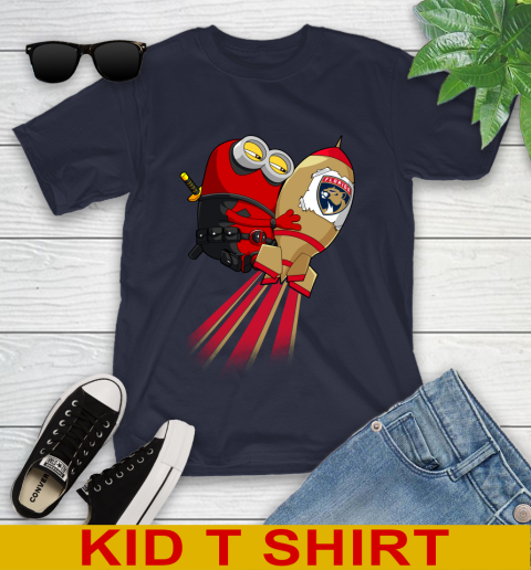 NHL Hockey Florida Panthers Deadpool Minion Marvel Shirt Youth T-Shirt 2