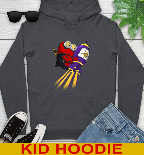 NFL Football Minnesota Vikings Deadpool Minion Marvel Shirt Youth Hoodie 9