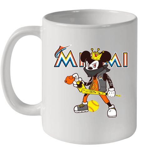 Miami Marlins MLB Baseball Mickey Peace Sign Sports Ceramic Mug 11oz