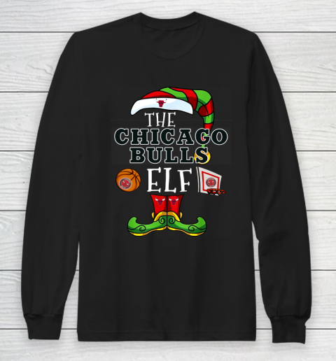 Chicago Bulls Christmas ELF Funny NBA Long Sleeve T-Shirt